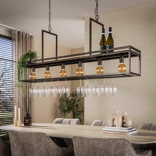 Hängelampe Decorate von lefurn.de mit stilvollem Design und metallischem Finish, schwebend an der Decke.