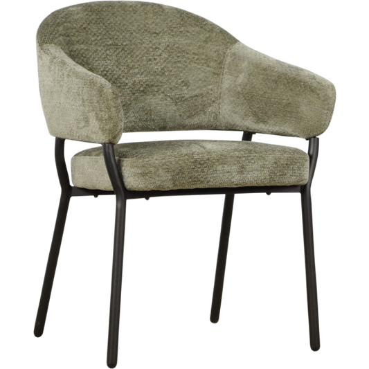 Moderner Logan Stuhl von lefurn.de mit gepolstertem Sitz und Rückenlehne in neutralem Design, ideal für Esszimmer oder Büro.