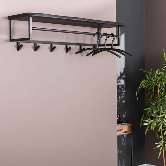 Moderner Gaderobe Yucon 6H von lefurn.de mit Wandhaken und Stauraum für Mäntel und Accessoires.