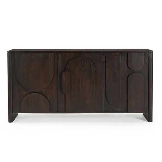 Moderner Zano Sideboard 160 cm von lefurn.de mit Holzoptik, vier Türen und Stauraum, ideal für Wohnzimmer und Esszimmer.