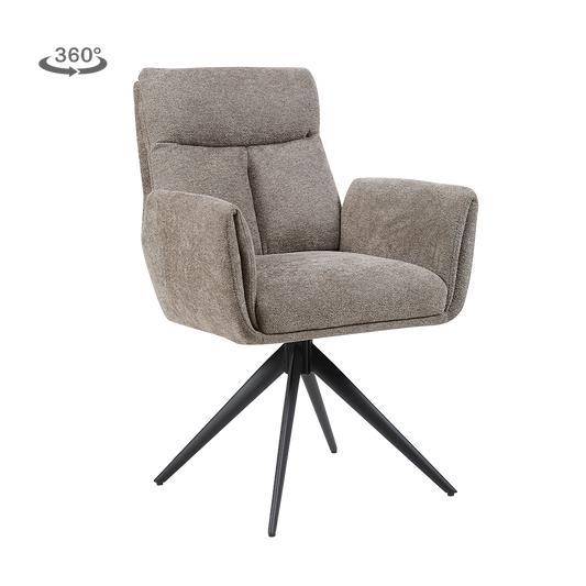 Grauer Varo Stuhl von lefurn.de mit modernem Design, bequeme Sitzfläche und stabile Holzbeine, ideal für Esszimmer und Arbeitszimmer.