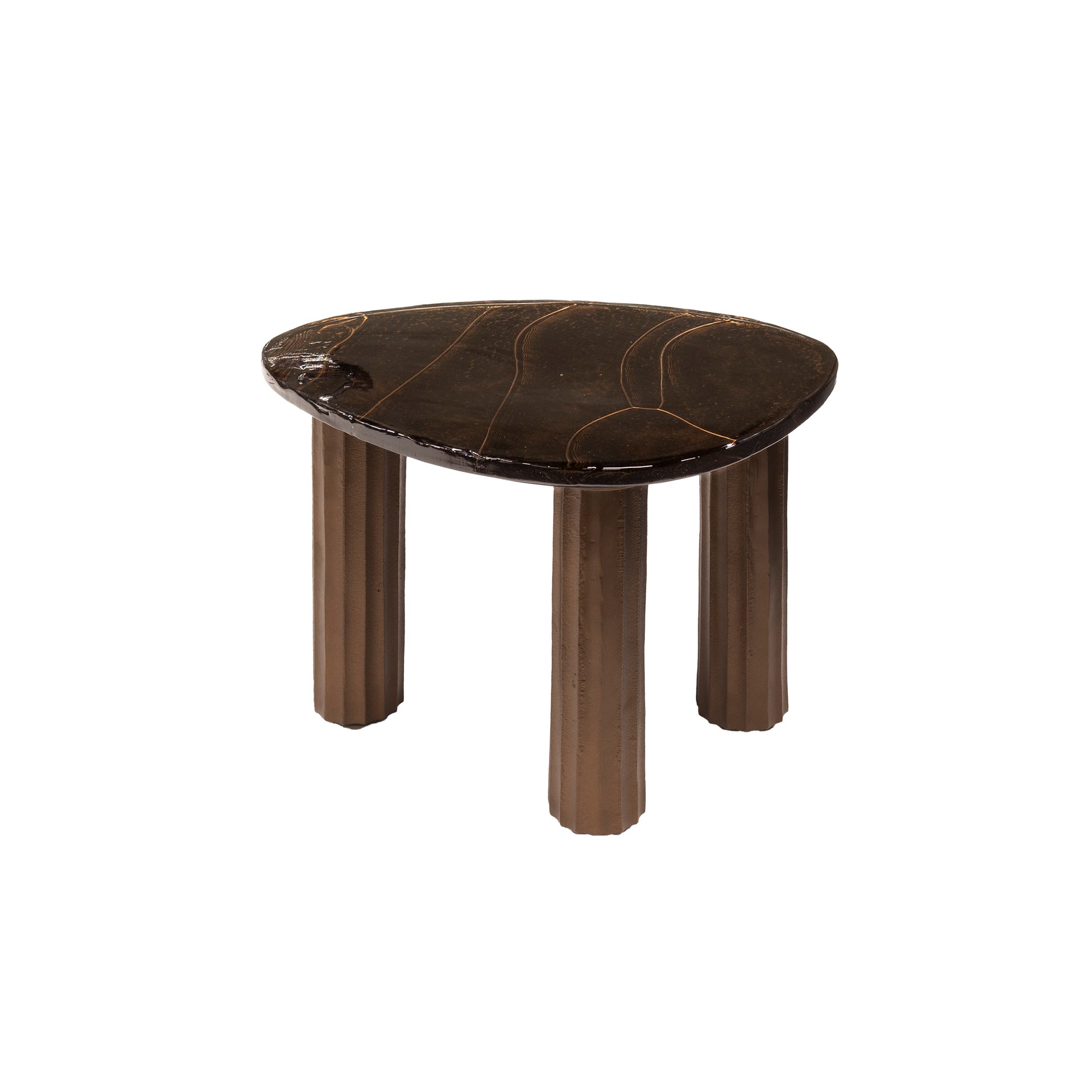 Moderner Couchtisch Eclipse 1 S von lefurn.de mit Holzoptik und geradlinigem Design, auf dezenter Oberfläche.