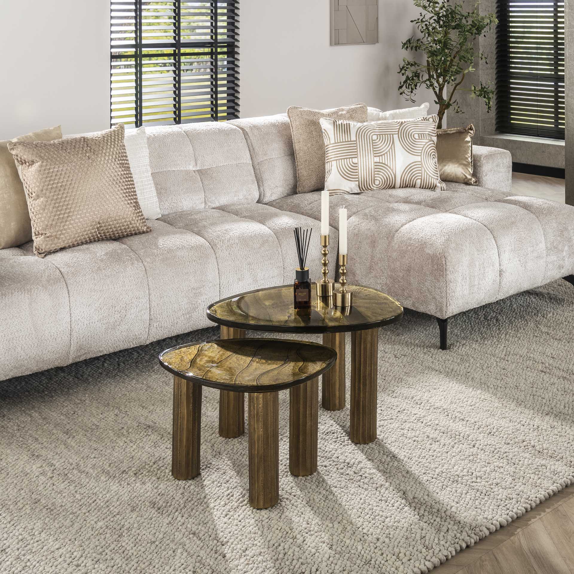 Moderner Couchtisch Eclipse 1 S aus Holz mit schwarz lackiertem Gestell, elegantes Design, von lefurn.de