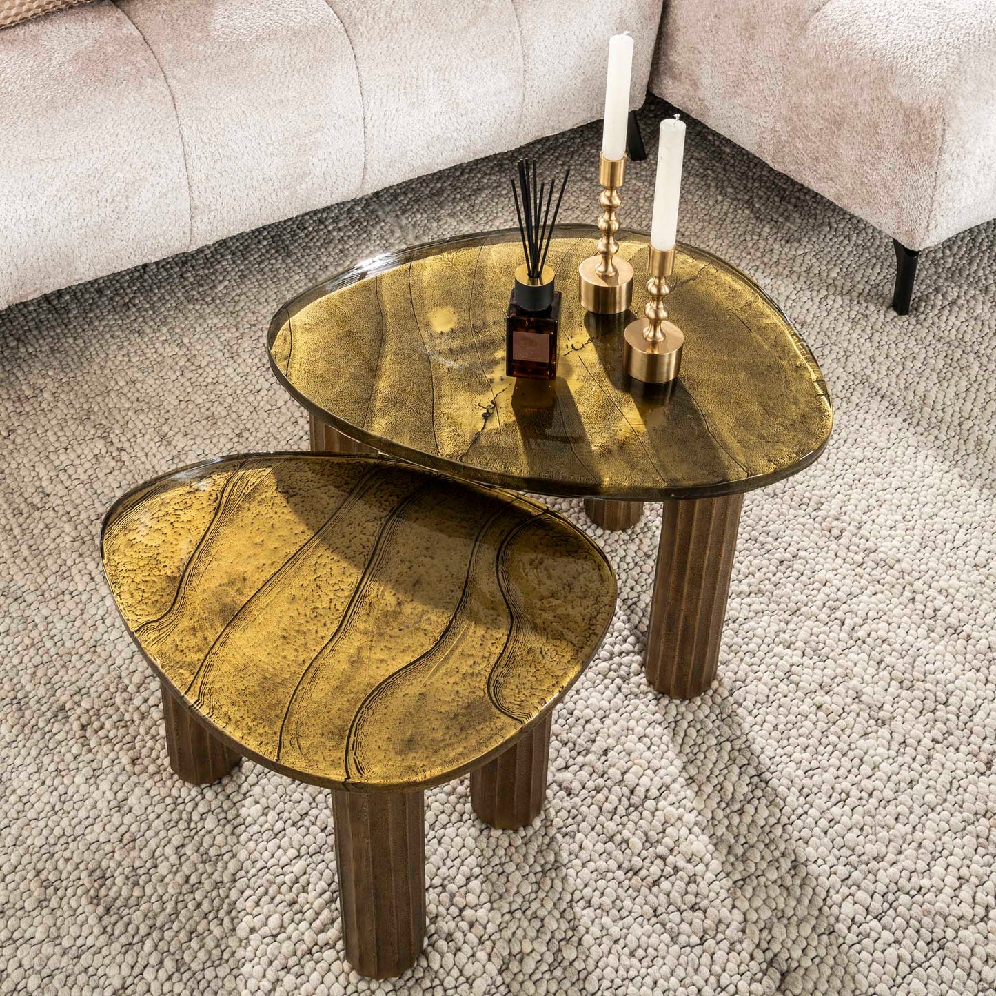 Moderner Couchtisch Eclipse 1 M aus Holz mit glatter Oberfläche, ideal für Wohnzimmer, von lefurn.de