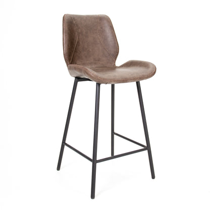 Moderner Barstuhl Barron mit Holzsitz und Metallgestell, bequem und stilvoll für die Bar oder Küche, von lefurn.de