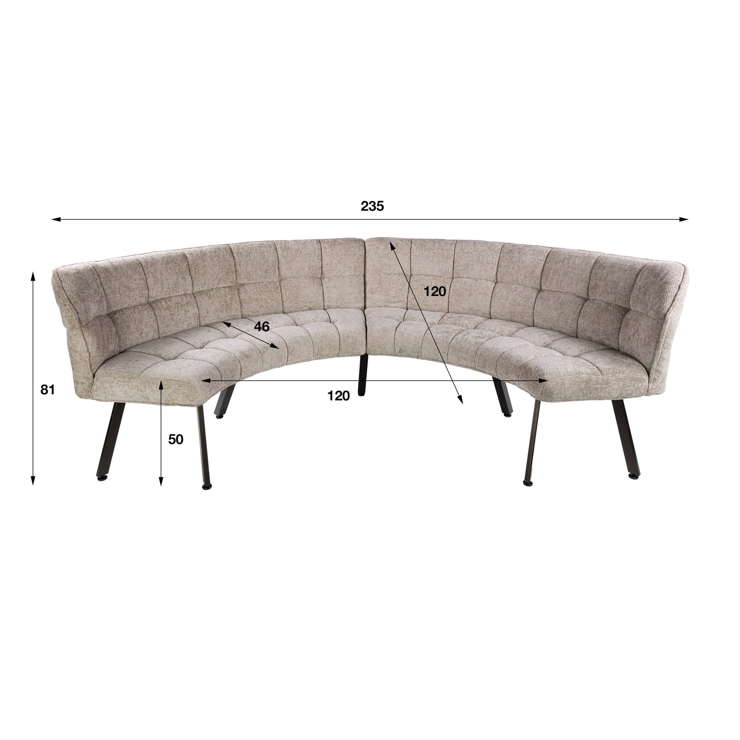 Esszimmerbank Raster Round