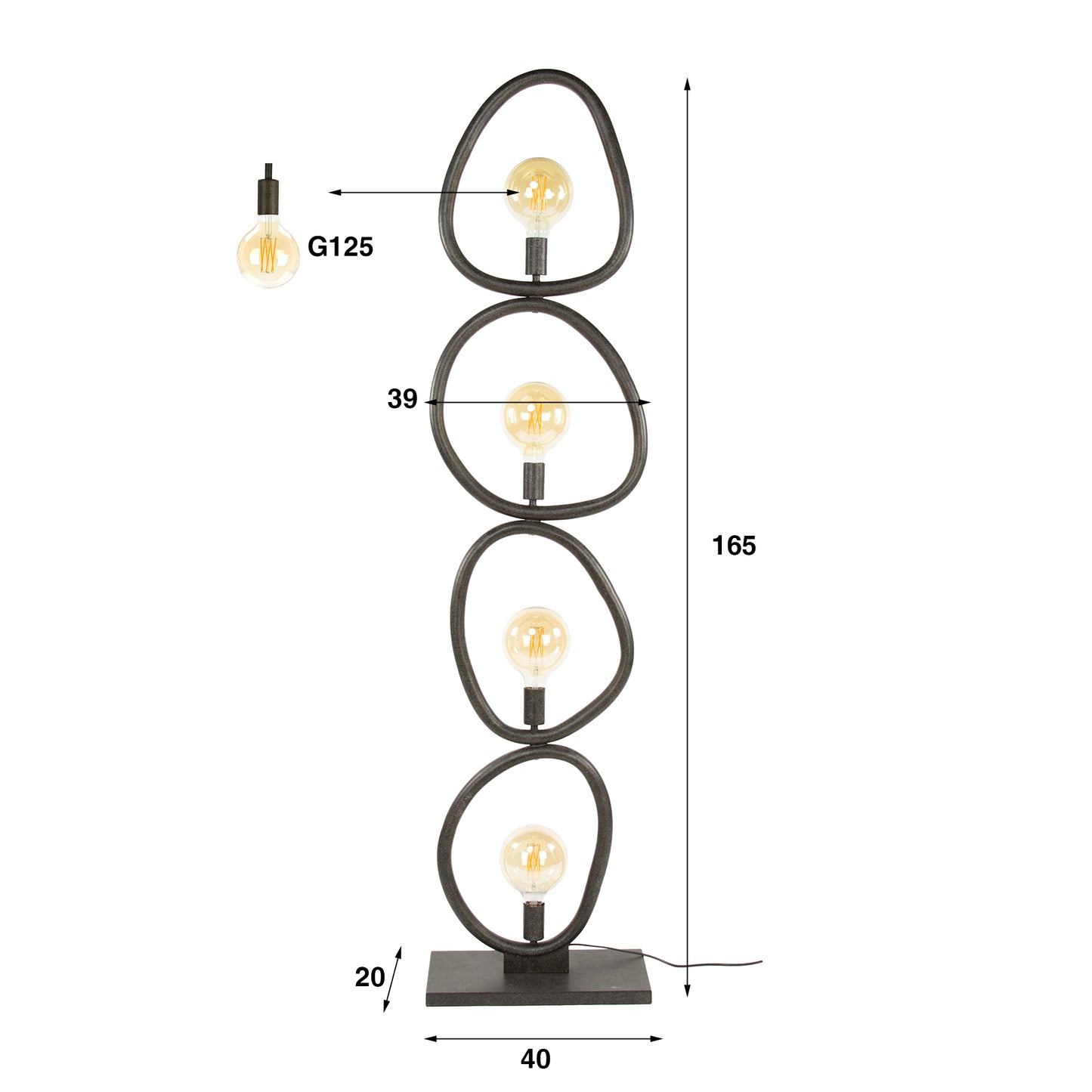 Moderne Stehlampe Pebble von lefurn.de mit eleganter, runder Lampenschirm und stabilem Fuß, ideal für Wohnzimmer und Schlafzimmer