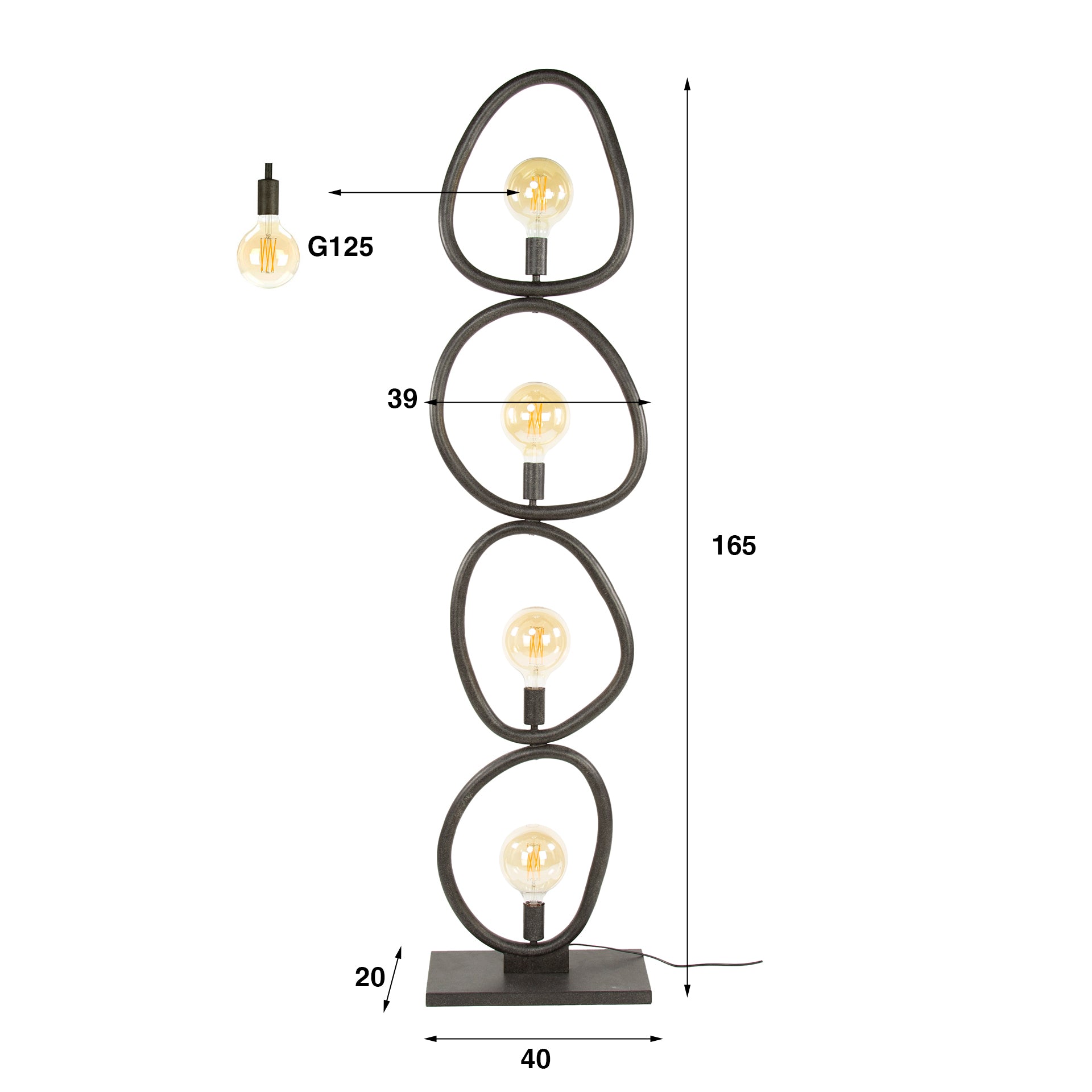 Moderne Stehlampe Pebble von lefurn.de mit eleganter, runder Lampenschirm und stabilem Fuß, ideal für Wohnzimmer und Schlafzimmer