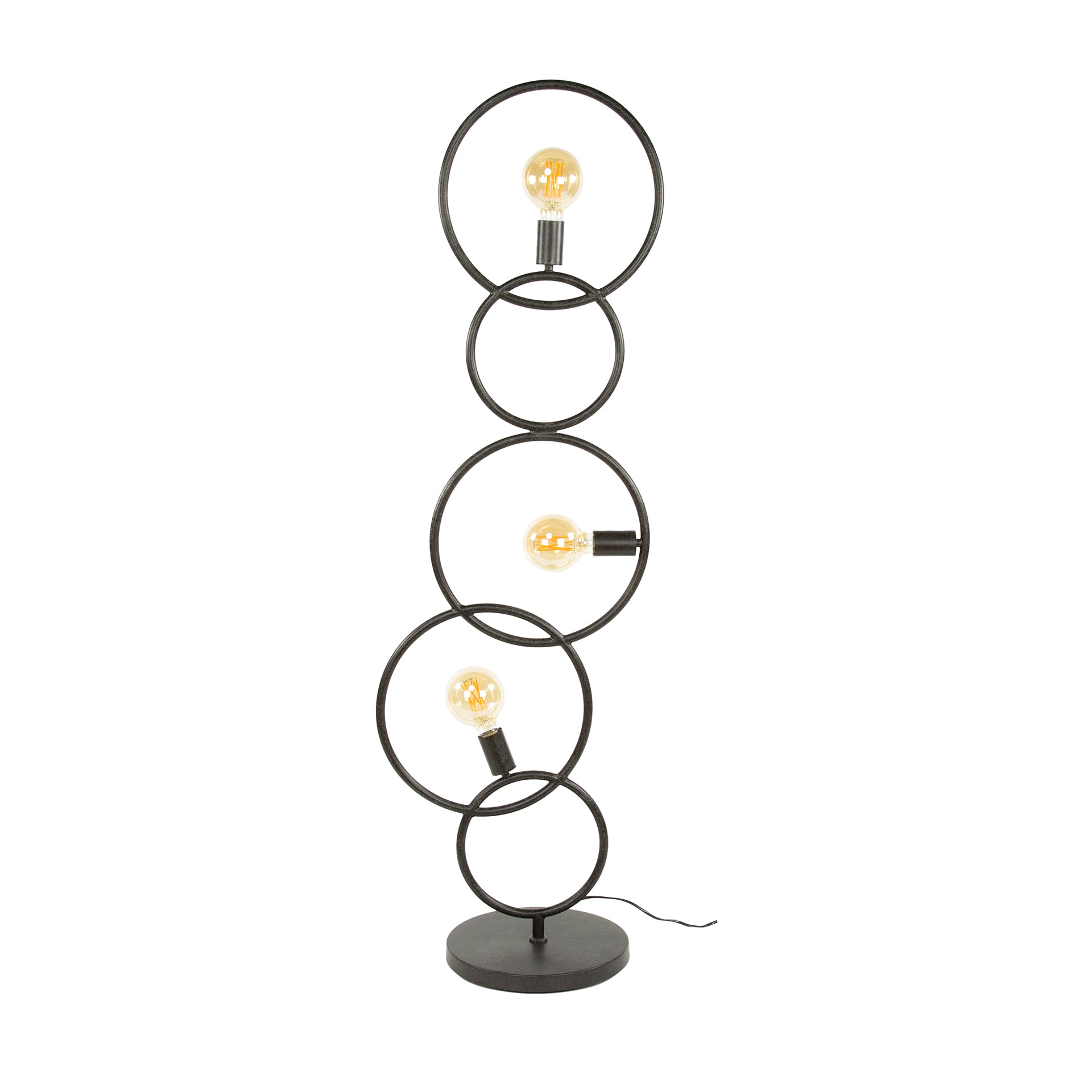 Moderne Stehlampe Loop von lefurn.de mit eleganten, geschwungenen Designs und warmem Licht in einem stilvollen Wohnzimmer.