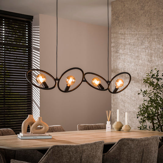 Moderne Hängelampe Loop von lefurn.de mit schlichtem Design und eleganten Linien, ideal für Esszimmer oder Wohnzimmer.