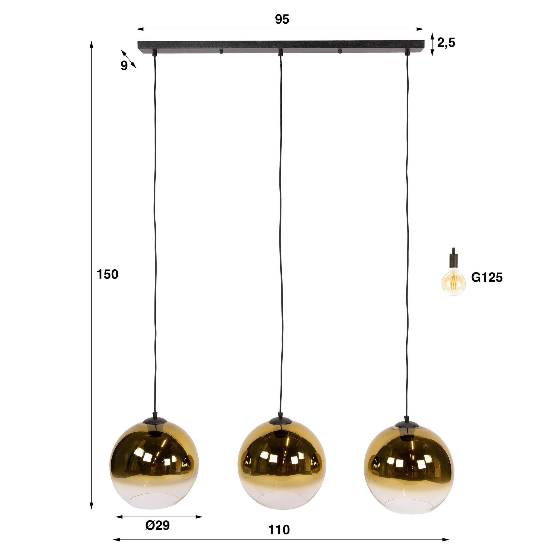 Hängelampe Bubble Shaded Gold von lefurn.de mit goldener Oberfläche und einzigartigem, geschwungenem Design, für stilvolle Beleuchtung