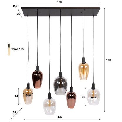 Hängelampe Amfora von lefurn.de mit dekorativem, modernen Design und warmem Licht, hängt an einer Decke in einem stilvollen Raum