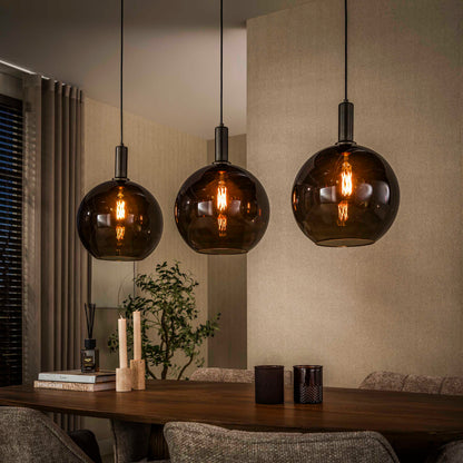 Hängelampe Sfero Brown von lefurn.de mit braunem Lampenschirm und modernem Design, sichtbar in der Abbildung.