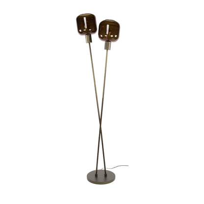 Stehlampe Bronza 2F von lefurn.de mit eleganten bronzefarbenen Lampenschirmen und stabilem Standfuß