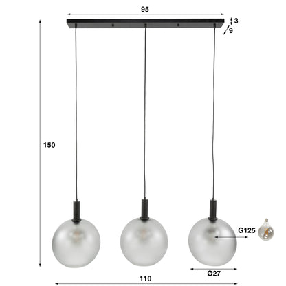Hängelampe Bubble Frosted von lefurn.de mit transparentem, frosted Glas, moderne Beleuchtung für Wohnräume