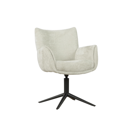Moderner Stuhl Nate von lefurn.de mit Holzbeinen und bequemer Polsterung in hellgrau, ideal für Esszimmer oder Büro.