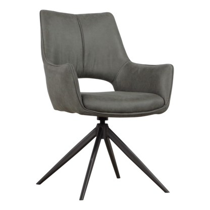 Moderner Lou Stuhl von lefurn.de mit schwarzem Sitz und Holzbeinen, bequem und stilvoll für Esszimmer oder Arbeitsbereich.