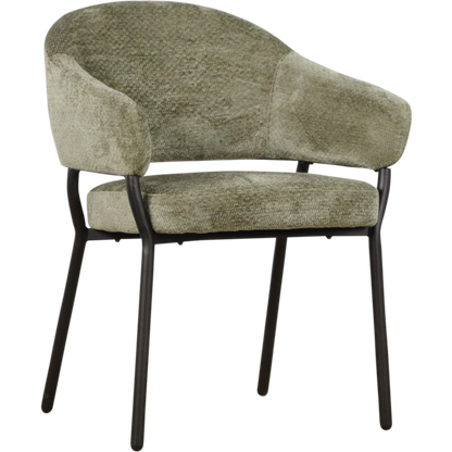 Moderner Logan Stuhl von lefurn.de mit gepolstertem Sitz und Rückenlehne in neutralem Design, ideal für Esszimmer oder Büro.