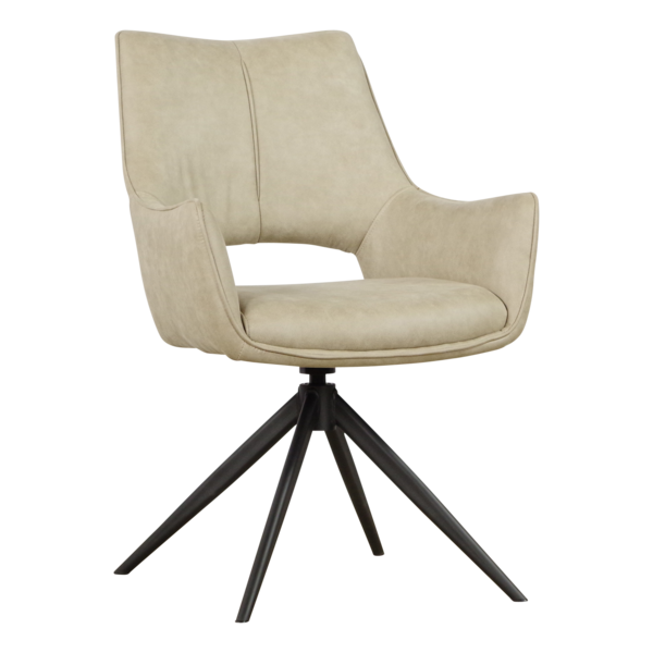 Lederner Loungestuhl von lefurn.de mit bequemer Sitzfläche und modernem Design, ideal für Wohnzimmer und Esszimmer.