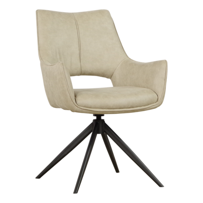 Lederner Loungestuhl von lefurn.de mit bequemer Sitzfläche und modernem Design, ideal für Wohnzimmer und Esszimmer.