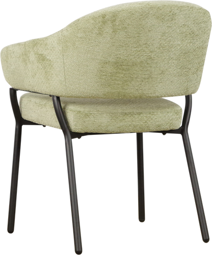 Moderner Logan Stuhl von lefurn.de mit gepolstertem Sitz und Rückenlehne in elegantem Design, schwarz und braun.