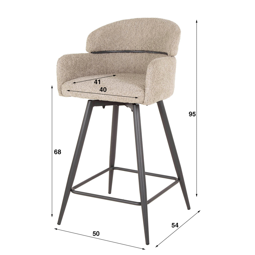 Moderner Barstuhl Gera Boucle von lefurn.de mit bequemer Polsterung und eleganter Design.