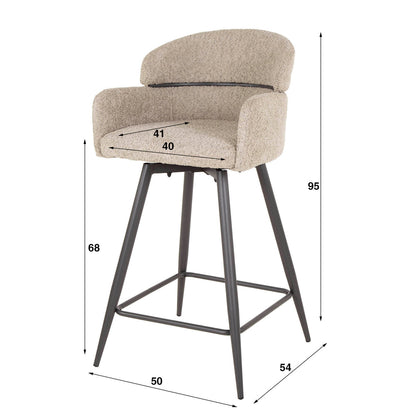 Moderner Barstuhl Gera Boucle von lefurn.de mit bequemer Polsterung und eleganter Design.