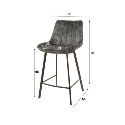 Grauer Barstuhl Brooke von lefurn.de mit gepolstertem Sitz und Holzbeinen, modernes Design für die Bar- oder Küchen-Ecke