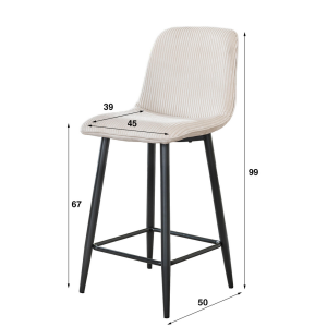 Moderner Barstuhl Rib von lefurn.de mit schwarzem Sitz und Metallgestell, ideal für moderne Küchen und Bars