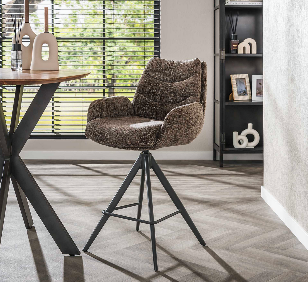 Taupefarbener Barstuhl Lounge von lefurn.de mit bequemer Sitzfläche und modernen Design, ideal für Bars und Küchen.