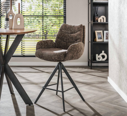 Taupefarbener Barstuhl Lounge von lefurn.de mit bequemer Sitzfläche und modernen Design, ideal für Bars und Küchen.