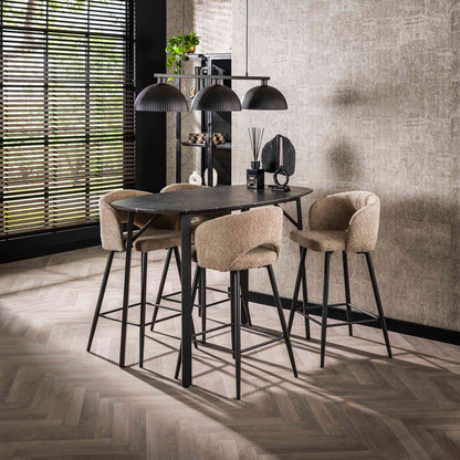 Dänischer ovaler Bartisch von lefurn.de aus Holz, ideal für Küchen und Essbereiche, mit schlichter, eleganter Form.