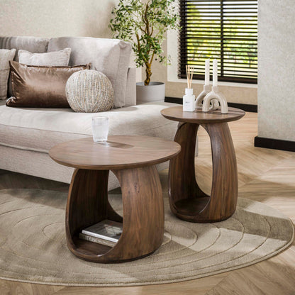 Beistelltisch Flow M von lefurn.de aus Holz mit modernem Design und quadratischer Form, ideal für Wohnzimmer und Dekoration