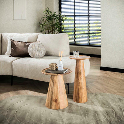 Kleines Beistelltisch-Set Cone von lefurn.de mit modernenTischen aus Holz.