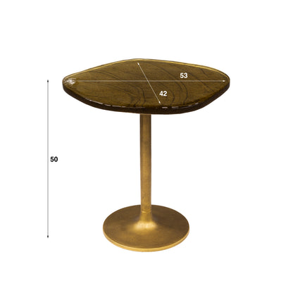 Goldener Beistelltisch Eclipse S von lefurn.de mit modernem Design und runder Tischplatte, ideal für Wohnzimmer und Sitzbereiche.