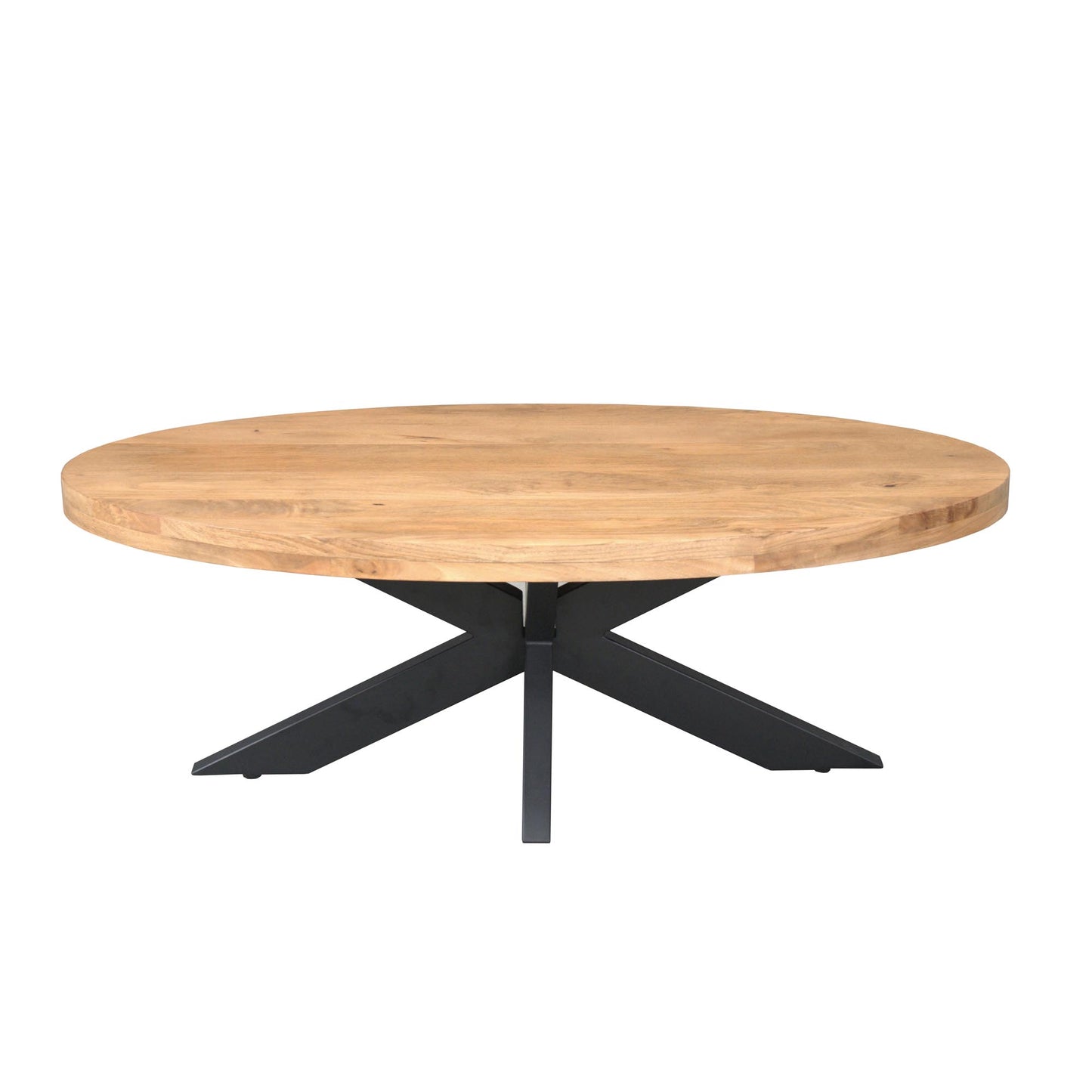 Ovale Couchtisch Dakota von lefurn.de aus Holz mit eleganter Oberfläche und modernem Design, ideal für das Wohnzimmer.