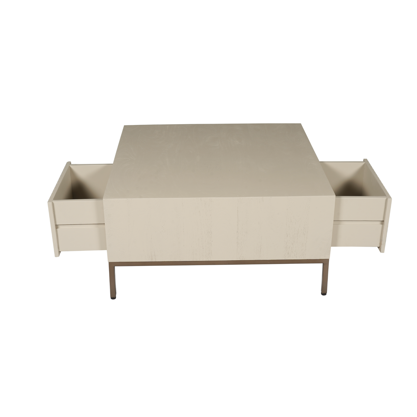Moderner Couchtisch Madison Sand von lefurn.de mit hellem Sand-Finish, rechteckiges Design und stilvolles Holzdekor.