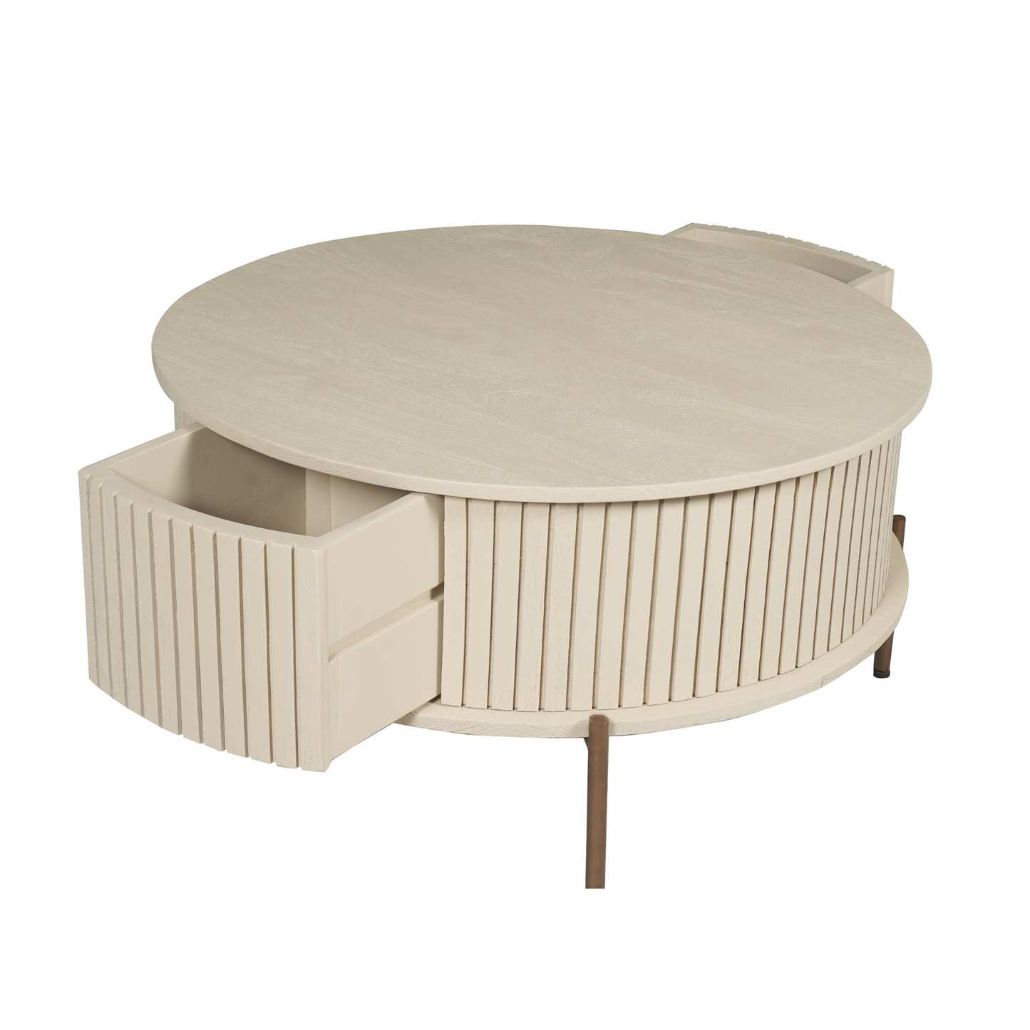 Couchtisch Madison Sand von lefurn.de mit modernem Design aus hellem Sandfarbenem Holz, ideal für Wohnzimmer.