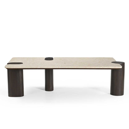 Moderner Couchtisch Maeve 128 aus Holz und Metall, rechteckiges Design, stilvolle Wohnzimmermöbel von lefurn.de