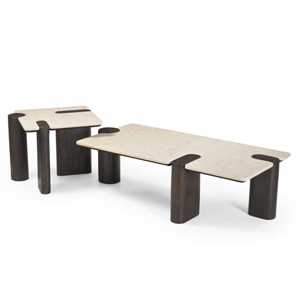 Moderner Couchtisch Maeve 128 aus Holz mit klaren Linien, designed von lefurn.de, ideal für wohnliche Wohnzimmer.