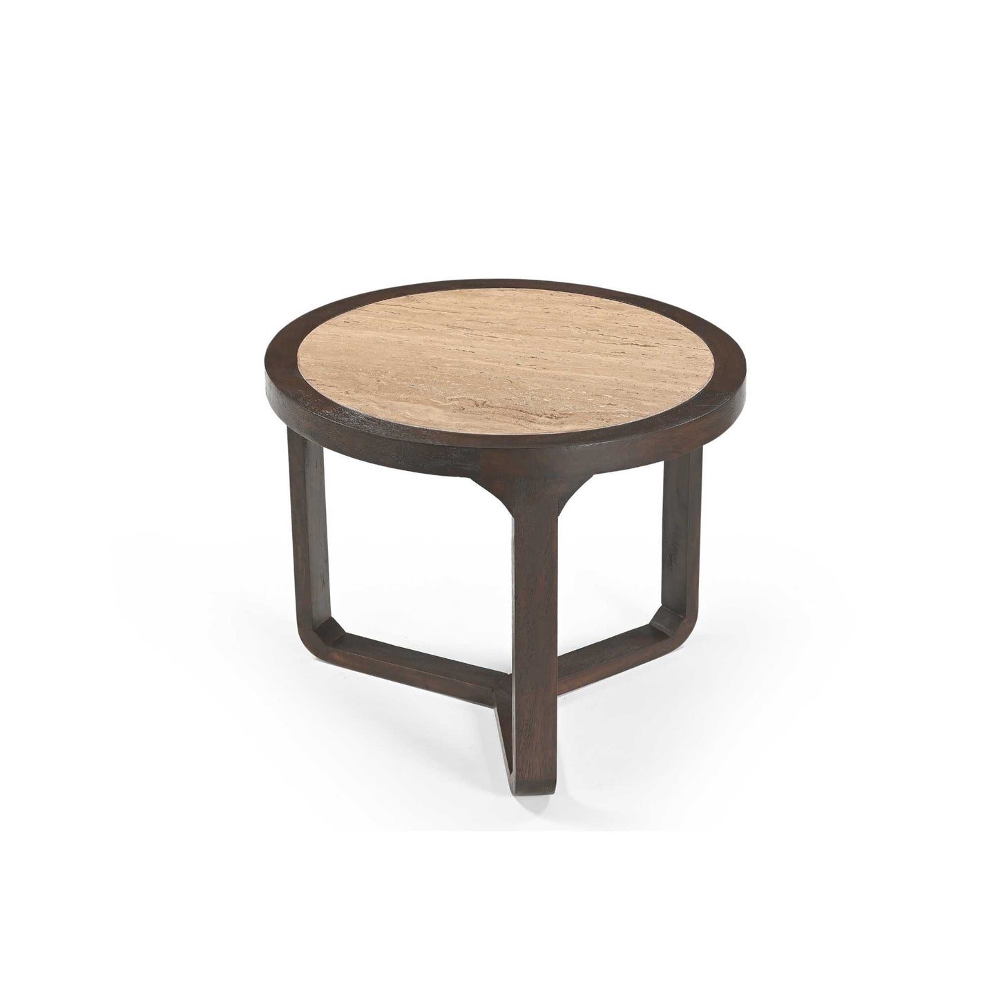 Heller Couchtisch Morris 60 aus Holz mit modernem Design, auf einem hellen Wohnzimmerboden sichtbar