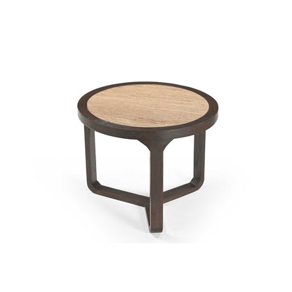 Heller Couchtisch Morris 60 aus Holz mit modernem Design, auf einem hellen Wohnzimmerboden sichtbar