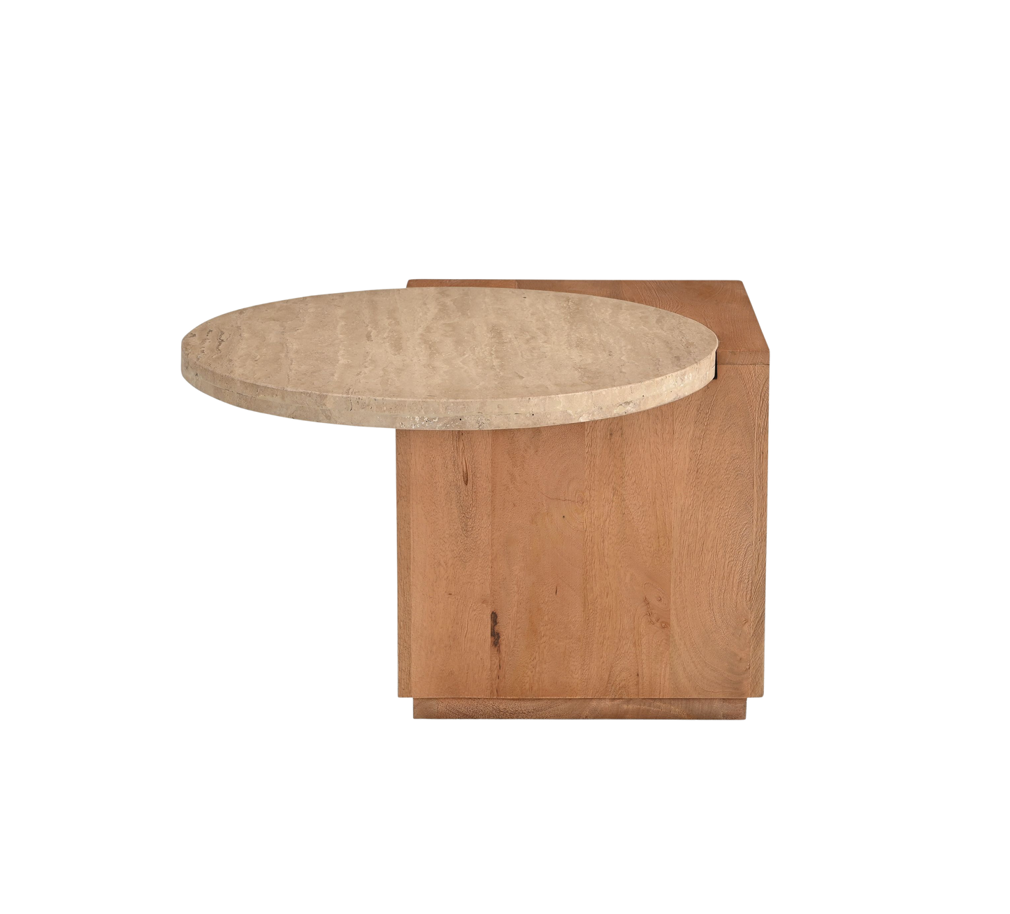 Moderner Couchtisch Numa 60 von lefurn.de mit Holzoberfläche und stabilem Design, ideal für Wohnzimmer.