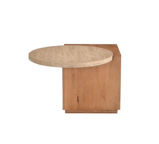 Moderner Couchtisch Numa 60 von lefurn.de mit Holzoberfläche und stabilem Design, ideal für Wohnzimmer.