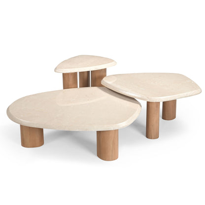 Moderner Couchtisch Nuvé 84 von lefurn.de mit Holzoberfläche und stilvollem Design, ideal für Wohnzimmerdekoration.