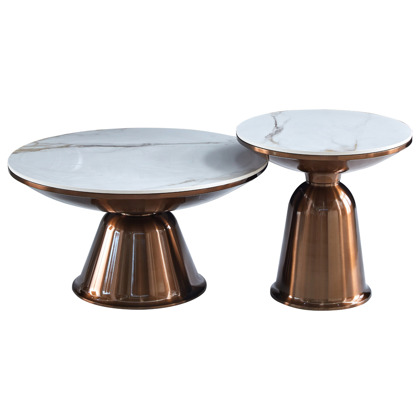 Moderner Couchtisch im Set Alix von lefurn.de mit Holzplatte und Metallgestell, ideal für das Wohnzimmer