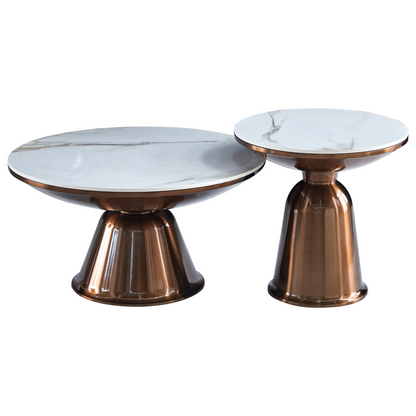 Moderner Couchtisch im Set Alix von lefurn.de mit Holzplatte und Metallgestell, ideal für das Wohnzimmer