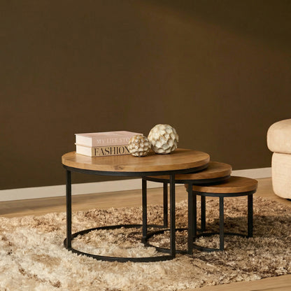 Moderner Couchtisch Dakota von lefurn.de, elegantes Set mit glatten Oberflächen und stabilem Design, perfekt für das Wohnzimmer.