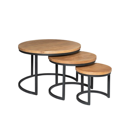 Couchtisch Set Dakota von lefurn.de, modernes Möbelstück mit hellem Holzdesign, ideal für Wohnzimmer als Couchtisch.