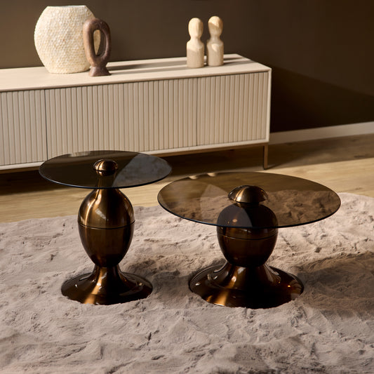Couchtisch-Set June von lefurn.de, modernes Design, aus Holz und Metall, ideal für Wohnzimmer, Ansicht von mehreren Tischen